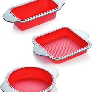 Kitchen Silicone Baking Pans Set. 3 PCS Professional Silicone Non-Stick